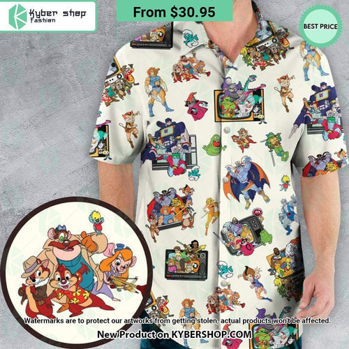 80S Famous Cartoon Characters Pattern Hawaiian Shirt