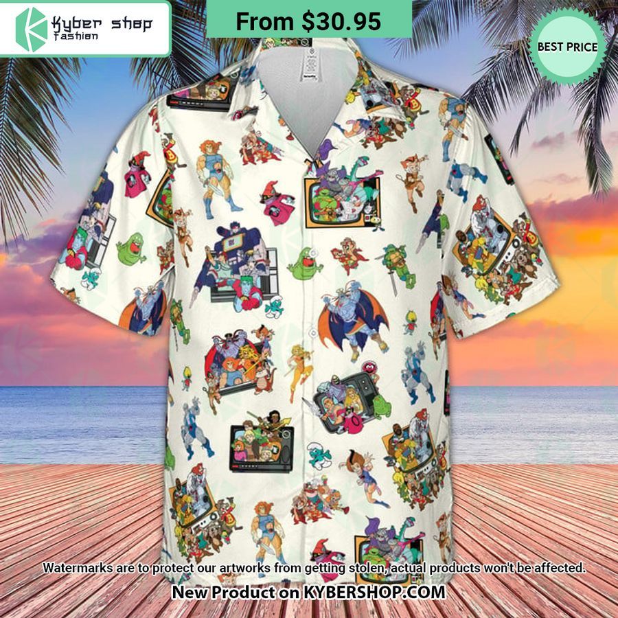 80S Famous Cartoon Characters Pattern Hawaiian Shirt