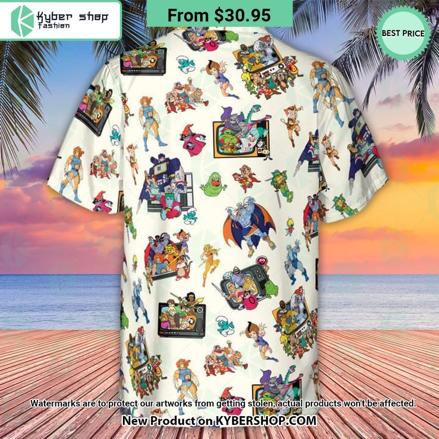 80S Famous Cartoon Characters Pattern Hawaiian Shirt