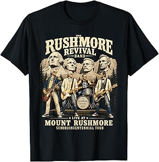 Abe Lincoln Guitar | Presidents Rock Band 250th Anniversary T-Shirt