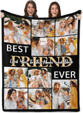 Best Friend Birthday Gifts for Women, Personalized Blanket with Photos, Bestie Blanket Gifts for Friends BFF, Personalized Christmas Birthday Friendship Gift for Women, Friends, Sister