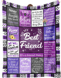 Best Friend Blanket Gifts, Best Friend Birthday Gifts for Women - Friendship Gift to My Best Friends, Bestie, BBF, Soul Sister, Long Distance Blanket Present 50x60in
