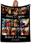 Ship Next Day, Personalized Gifts for Boyfriend Girlfriend, Custom Blanket with Picture, Customized Photo Blanket for Husband Wife, Men Women Gifts for Christmas Valentines Day Wedding Birthday