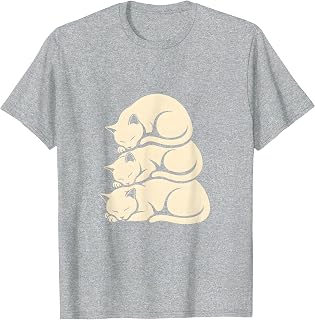 Sleeping Kittens Stacked Nap Pile Cute Cat Lovers T-Shirt