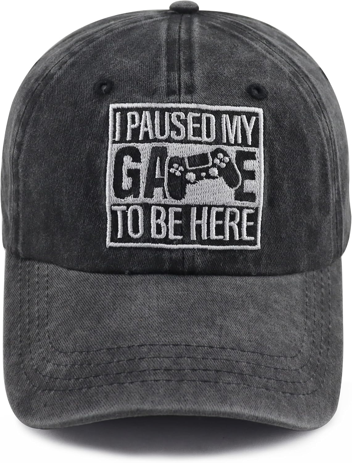 I Paused My Game to Be Here Hat for Men Women, Funny Adjustable Cotton Embroidered Gamer Baseball Cap