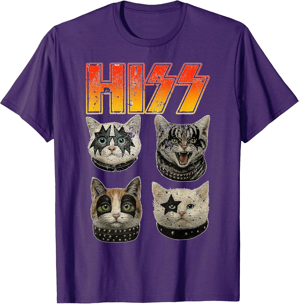 Hiss Cats Rock Kittens Kitty Rocking Music Cat Lovers T-Shirt