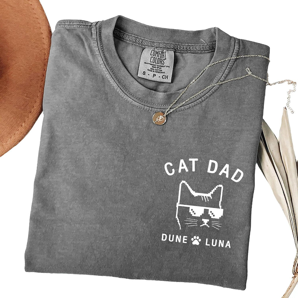 Custom Cat Dad Shirt - Personalized Cat Dad Gifts, Cute T-Shirt for Cat Lovers, Gift for Boyfriend Husband