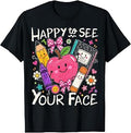 Happy to See Your Face Crayon Back to School Teachers Kids T-Shirt