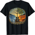 Acoustic Guitar by the Lake Seasons Nature Music T-Shirt