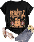 Womens Nashville Western Rodeo Cowgirl Vintage Graphic Band Tee T Shirt Short Sleeve Casual Summer Tops Outfits