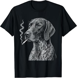 Funny Dog Smoking German Shorthair Pointer T-Shirt