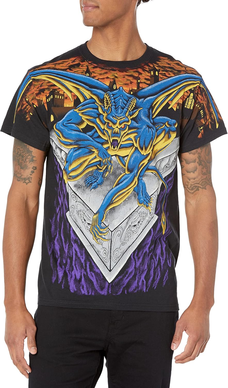 Mens Liquid Blue Fantasy Gargoyle All Over Print T-shirtT-Shirt