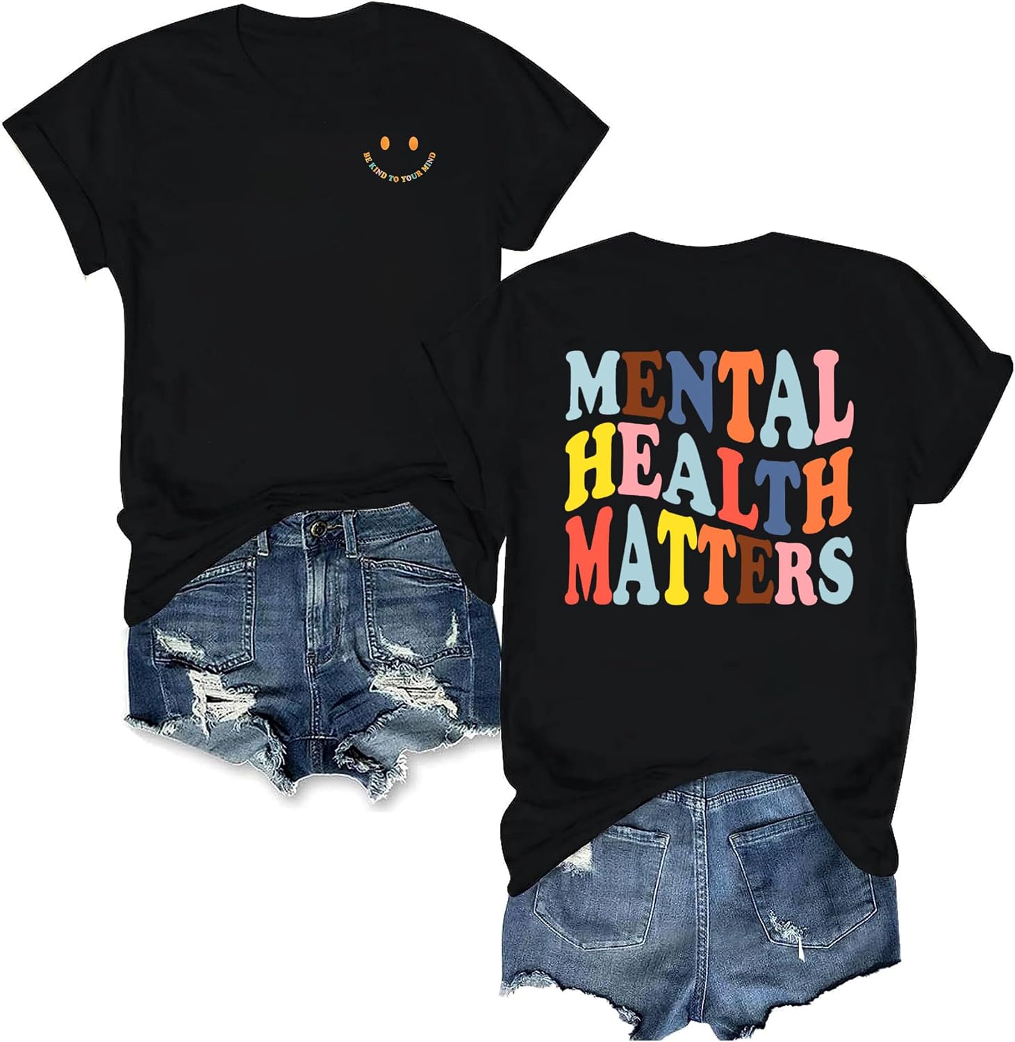 Women's Mental Health Awareness Shirt Mental Health Matters Graphic Short Sleeve Tee Tops