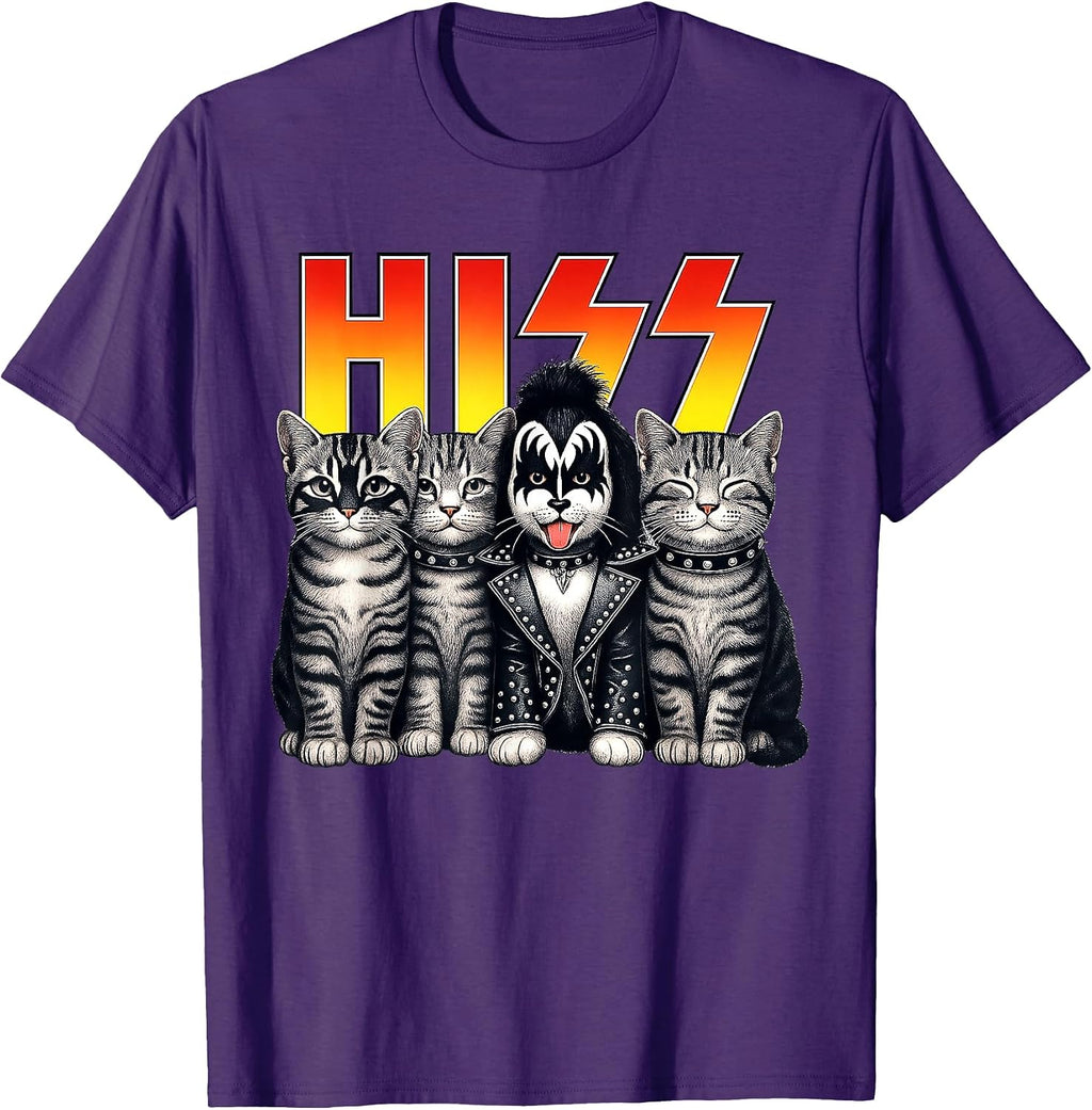 Cute Hiss Cats Rock Kittens Kitty Rocking Music Cat Lovers T-Shirt