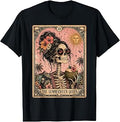 Summerween Funny Girl Women Skeleton Tarot Card Spooky Ghoul T-Shirt