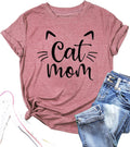 Cat Mom Shirts for Women Cat Mama T-Shirts Pet Lover Gifts Shirts Funny Cat Graphic Tees Shirts