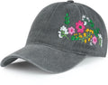 Flower Baseball Cap Embroidered Hat Baseball Cap Women's Hats Trendy Embroided Flower Gift for Woman
