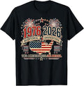 1976 Bicentennial Vs 2026 Semiquincentennial 4th of July T-Shirt