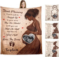 Personalized Ultrasound Blanket for Mom to Be, Custom Baby Sonogram Photo Blanket with Name, Dear Mommy Pregnancy Gift, African American Baby Shower First (Pattern 1)