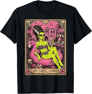 Tarot Card Hot Ghoul Summer Women Summerween Beach Cocktail T-Shirt