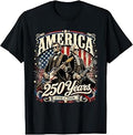 Vintage Washington Lincoln Playing Guitar 250 Years America T-Shirt
