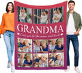 Grandma Blanket Personalized Gifts Mothers Day Best Grandma Blanket from Grandkids Customized Blankets with Photos Custom Picture Blankets Throw Grandparents Mothers Day Birthday Gifts