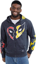 Deadpool and Wolverine Adult Fleece Zip Up Hoodie Sizes (X-Small - 2XL)