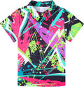 Boys Hawaiian Shirts Novelty Printed Funky Short Sleeve Button Down Shirt Kids Aloha Luau Shirt 7-14T