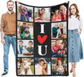 Custom Blankets with Photos, Personalized Blanket, Customized Blanket, Photo Blankets Customize，Personalized Gift for Women Men Mom Dad Girlfriend Couple Mothers day, Valentines Day Gifts for him her