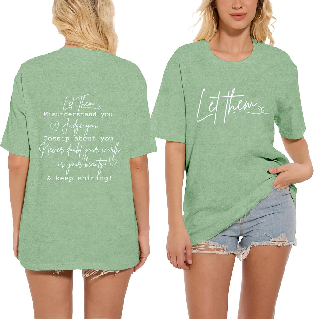 Let Them Shirt for Women Mental Health T-Shirt Inspirational Tees Motivational Tops