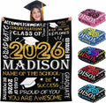 YESCUSTOM M Custom Graduation Gifts Blanket with Photo Text Personalized Class of 2026 Graduation Blankets Customized Throw Blanket Graduation Gift for Her Him High School College 50" X 60" Golden