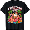 Funny Christmas in July Santa Flamingo Summer Xmas Boys Kids T-Shirt