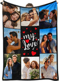 Custom Blanket with Picture Personalized Blanket Customizable Blanket Photo Blankets Customize Valentines Day Gifts for Her Him Girlfriend Boyfriend Wife