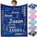Gudina Personalized Baby Blankets and Throws, Custom Blanket with Name, Personalized Valentines Blanket Gifts for Kids Her Teen Girls Boys