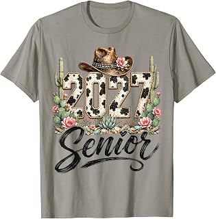 Class of 2027 Senior Graduate Western Graduation Cactus Love T-Shirt