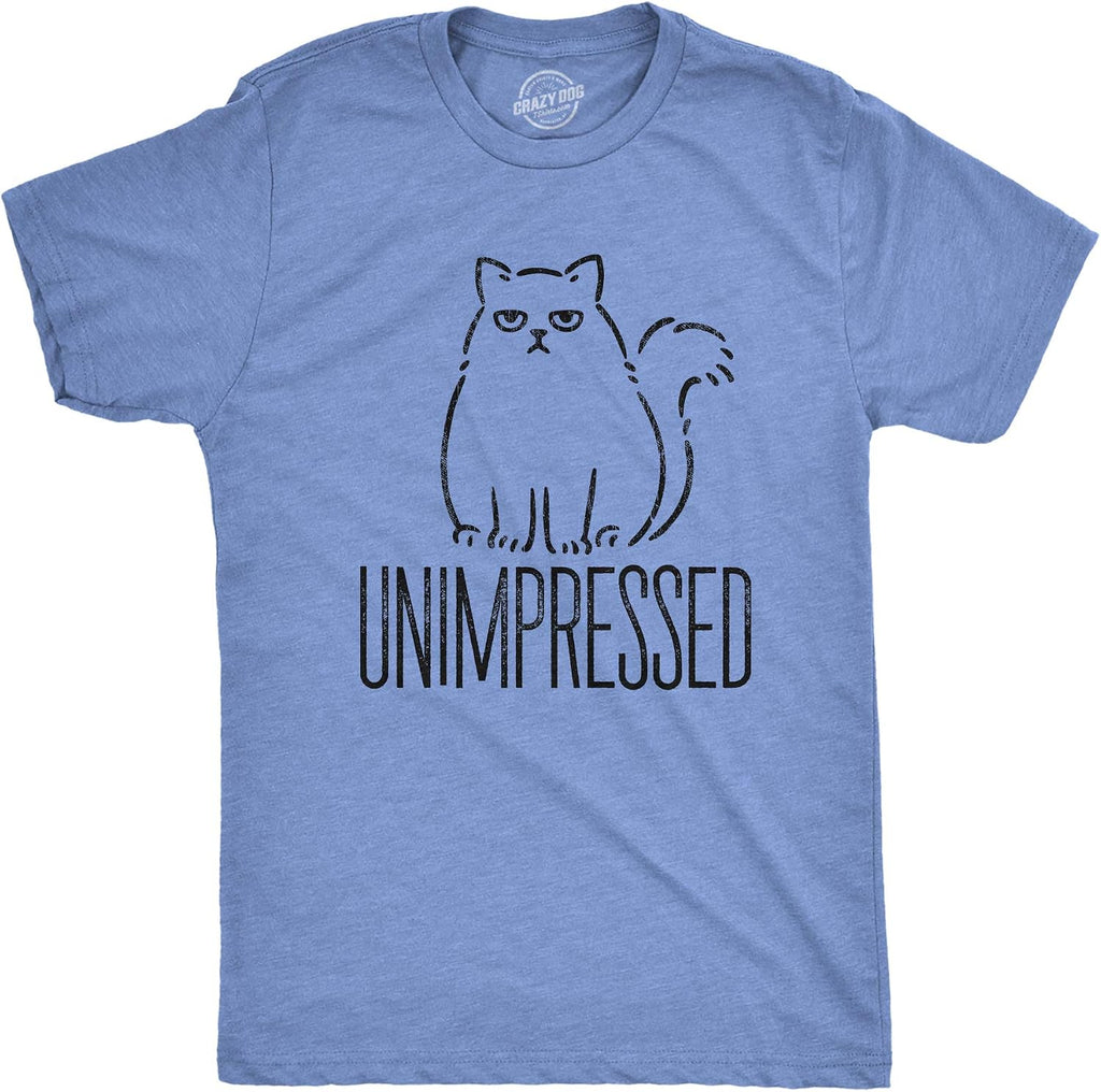 Mens Unimpressed Funny Cat Dad T-Shirt Hilarious Kitty Graphic Tee Pet Lover