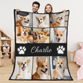 Custom Dog Portrait Blanket - Personalized Pet Lover Gift for Mom - Customized Picture Memorial