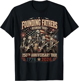 Funny Founding Fathers Reunion Tour Rockstar Graphic T-Shirt