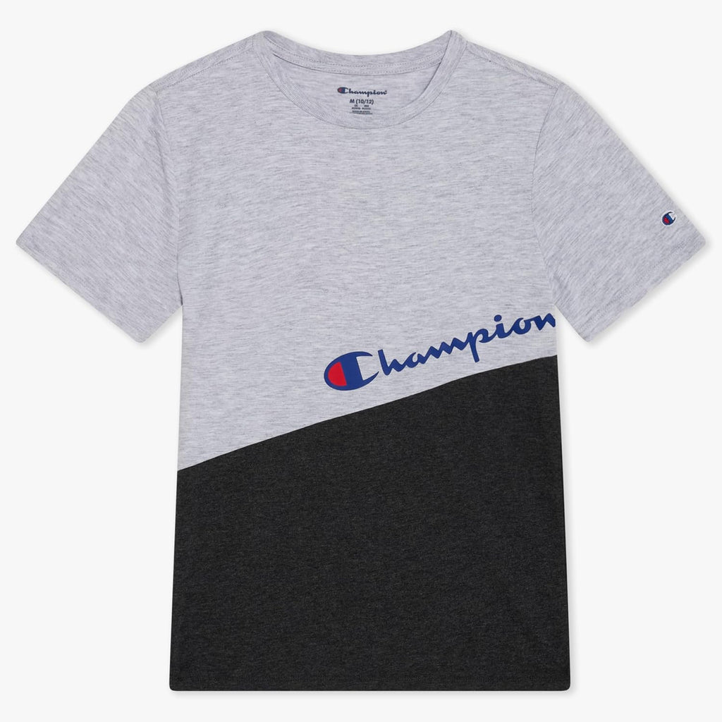 Boys T-Shirt with All Over Logo Print Crew Neck Short Sleeve Tee Shirts for Kids