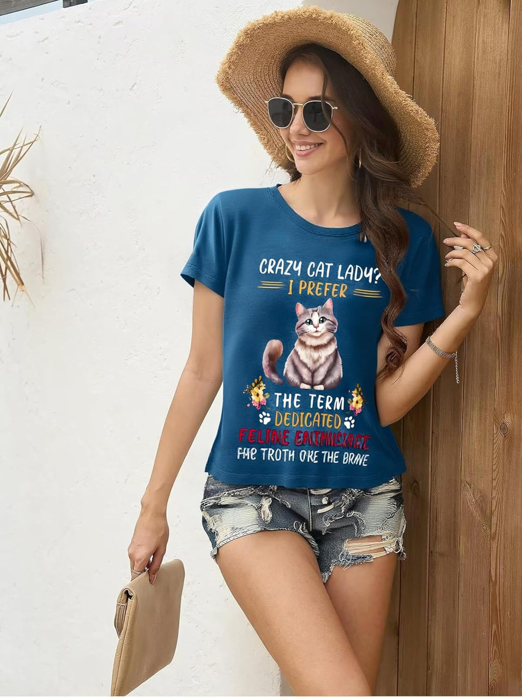 Womens T Shirt Graphic Short Sleeve Printed Tee Casual Top for Wife Mom Lover Summer Daily Streetwear Expression