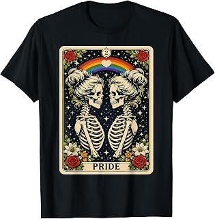 Tarot Skeleton Lesbian Pride LGBTQ Equal Rights Transgender T-Shirt