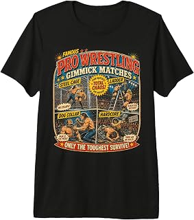 Vintage Pro Wrestling Gimmick Matches Retro Graphic Premium Tri-Blend T-Shirt