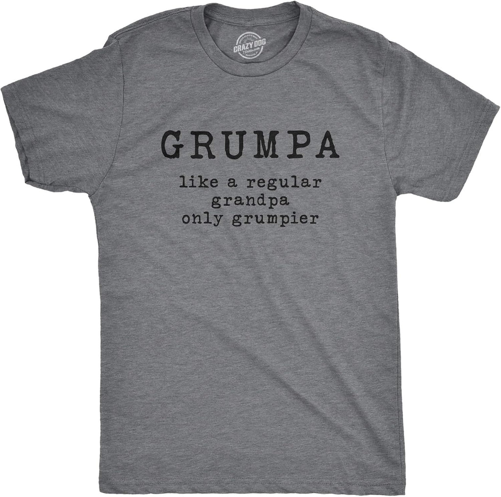 Mens Grumpa Like Regular Grandpa Only Grumpier T Shirt Funny Grandfather Tee