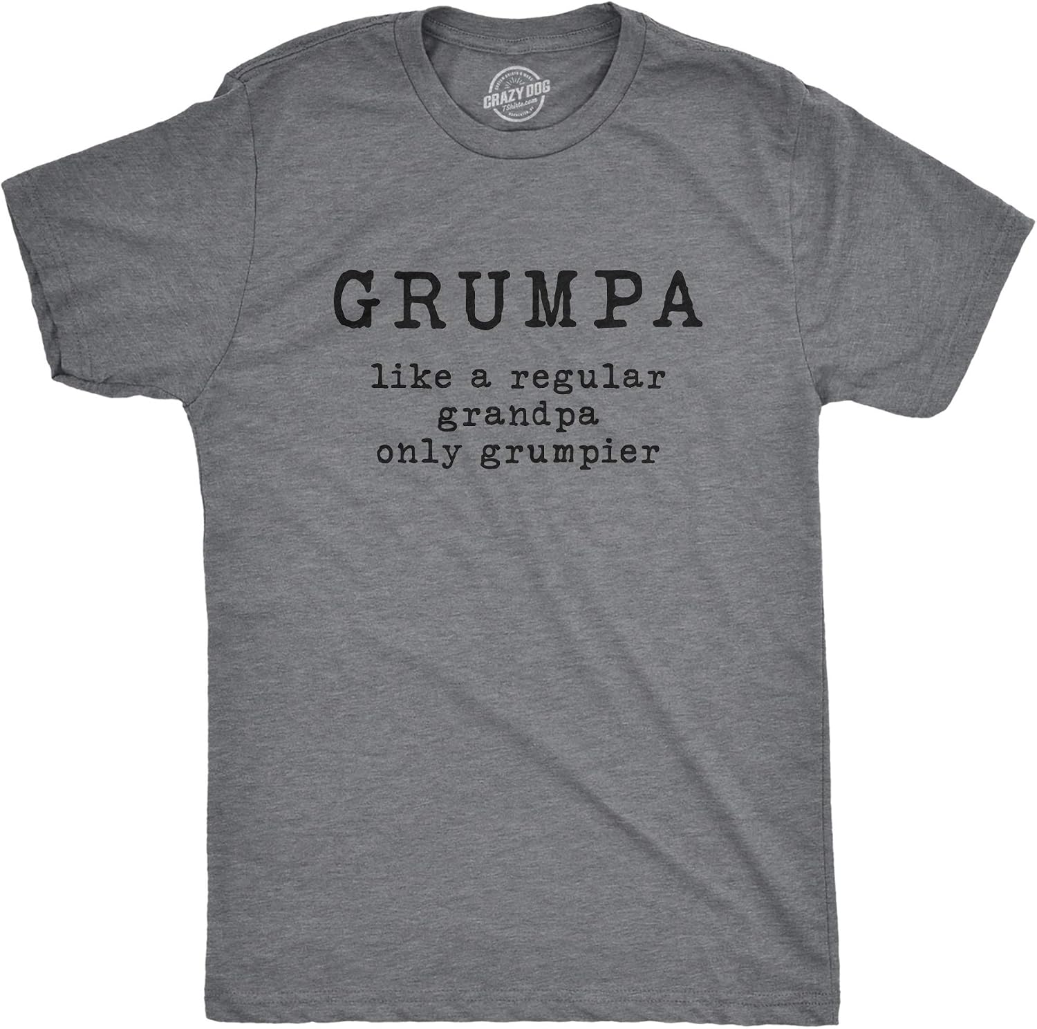 Mens Grumpa Like Regular Grandpa Only Grumpier T Shirt Funny Grandfather Tee