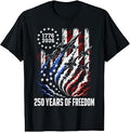 250th Anniversary America Jet Flag 250 Years 4th of July T-Shirt
