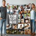 Picture Blanket Customized 50"X60" Printed in USA | Custom Blanket with 20 Photos for Adults | Customized Blankets with Photos for Mom Dad | Personalized Birthday Gift for Women