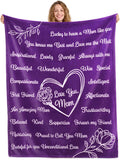 Joiedomi Mothers Day Blanket Gifts for Mom Birthday Gifts Soft Flannel Blanket for Mom Grandma from Daughter Son 50" x 60" Purple