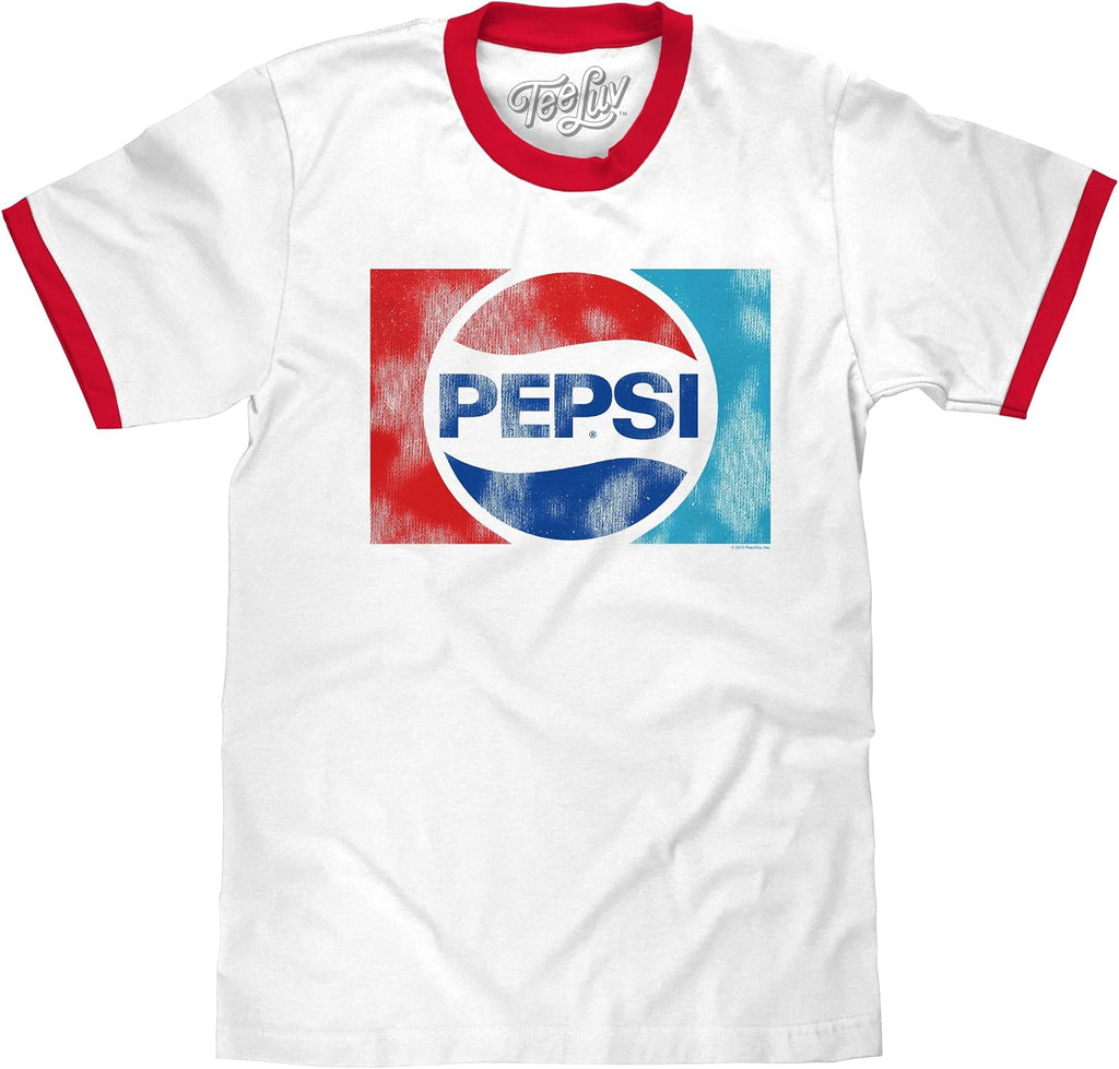 Men's Retro Pepsi Logo Ringer Tee Shirt