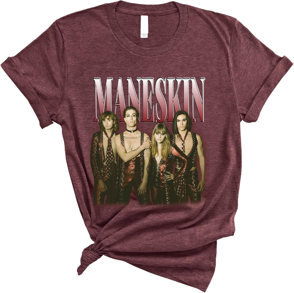 Mane.Skin T-Shirt, Rock Band Graphic Tee for Fans of Italian Rock Music Group, Casual Concert Outfit, Short Sleeve Unisex