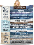 Gifts for Mom, Anniversary Birthday Gifts for Mom, Blanket to Mom from Daughter Son, Presents for Mother's Day,Christmas, Valentines, Soft Flannel Throw Blanket Bed Blanket (50x60)